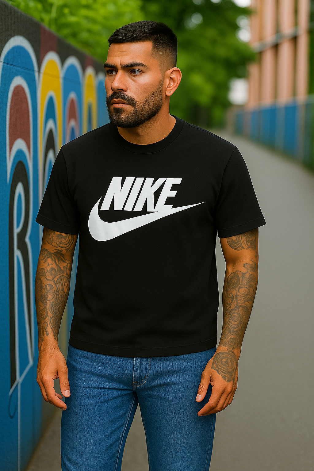 Classic Black Nike Logo Tee