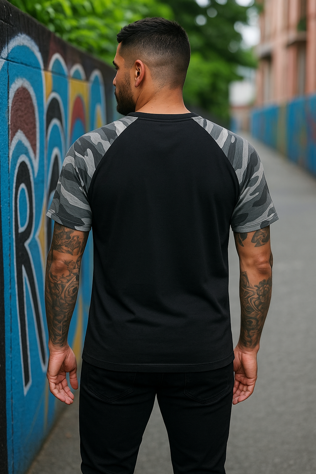 Camo Sleeve Raglan T-Shirt