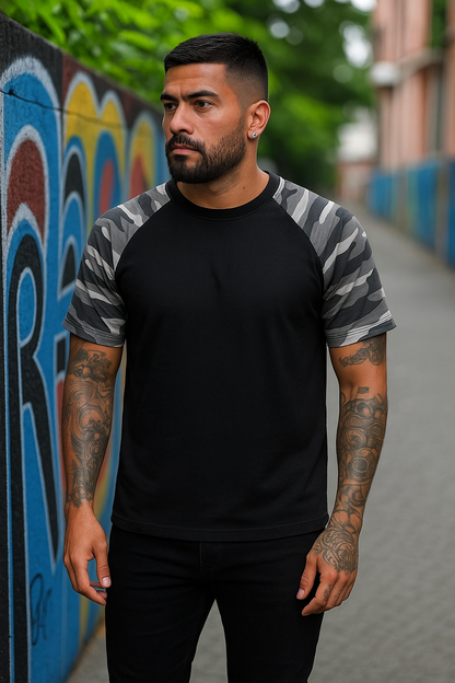Camo Sleeve Raglan T-Shirt
