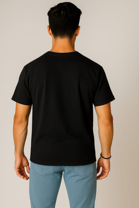 Urban Streetwear Black Graphic T-Shirt for Men
