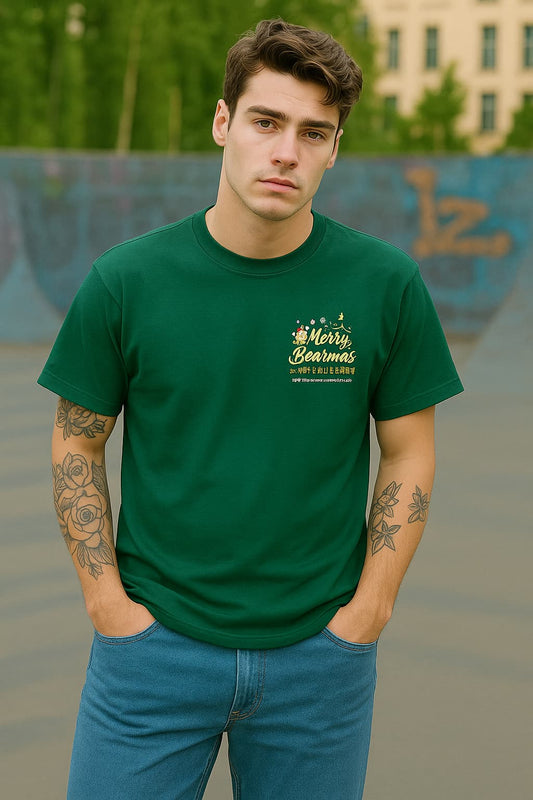Festive Green “Merry Bearmas” Holiday T-Shirt