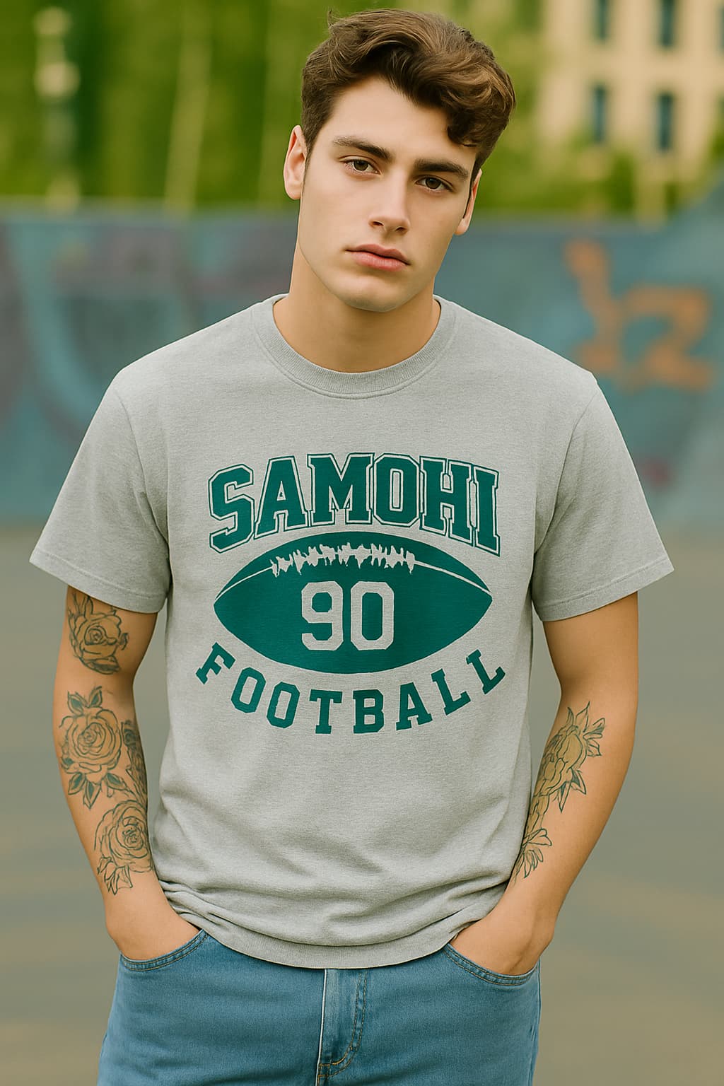 Classic SAMOHI Football Graphic T-Shirt