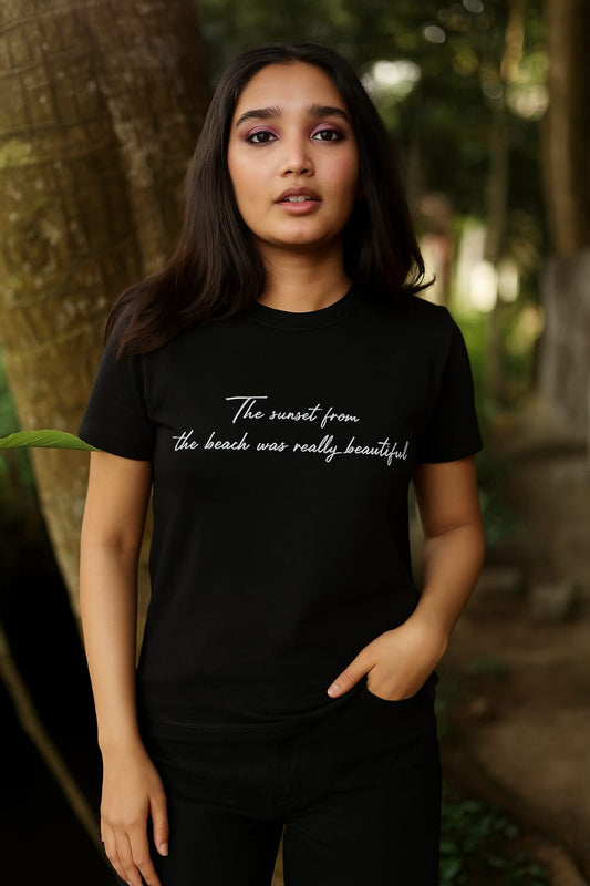 Sunset Script Tee – Black Edition