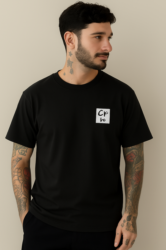 Minimalist Black Tee with CP10 Patch