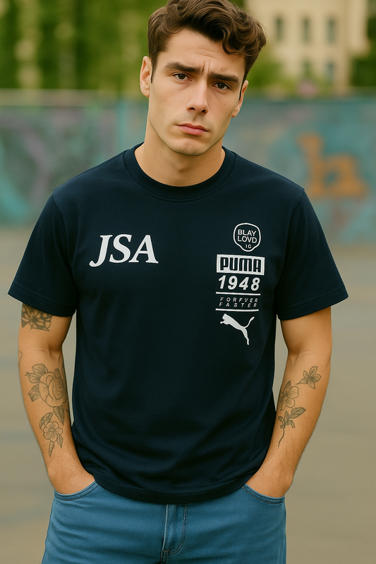 Bold Puma JSA Graphic Navy Blue T-Shirt