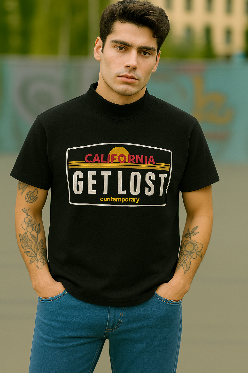 California Get Lost Contemporary T-Shirt