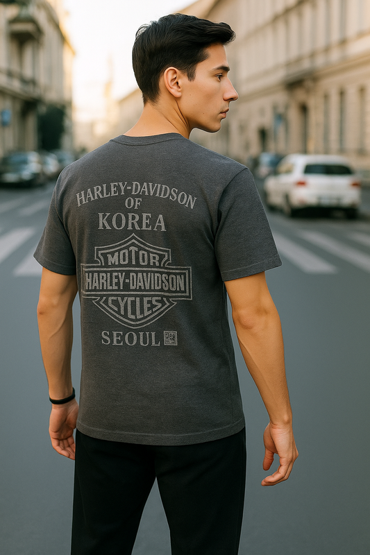Harley-Davidson Skull Emblem Graphic Tee – Charcoal Gray